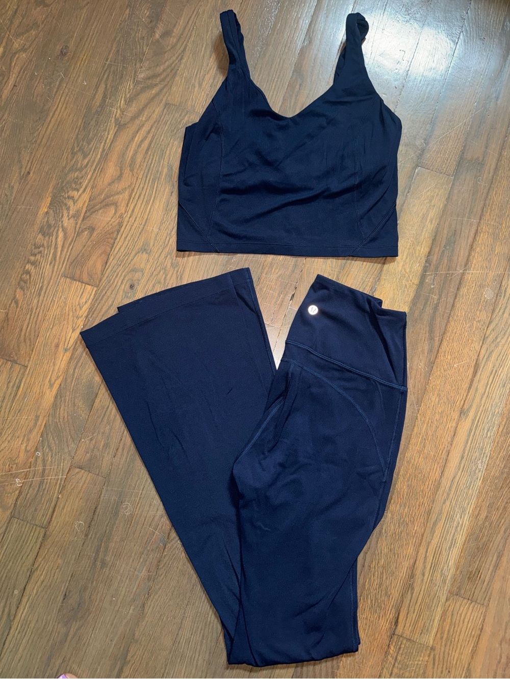 Lululemon Align Navy OG Groovys & Align c/d top Set